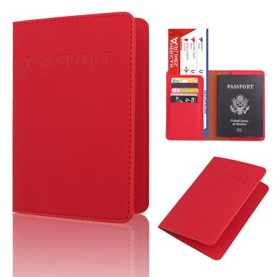 China Glossy Matte Leather Passport Wallet Business Travel RFID Passport Cover Luxury Card Holder for sale