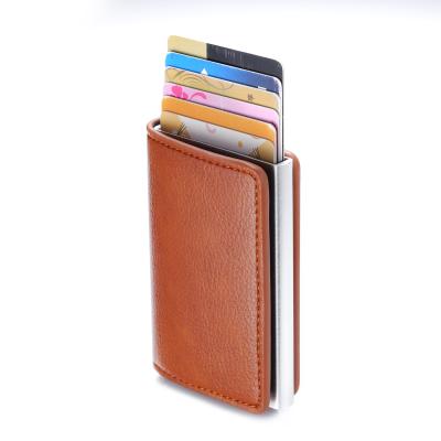 China RFID Blocking Protects High Quality Card Holder Suitcase RFID Blocking Slim Card Wallet Aluminum Box Business Card Holder for sale