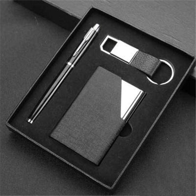 China RFID Gift Business Card Holder Set Pen Key Holder Organizer Card Case Multi Name Holder Spot Wholesale High Quality With Box for sale