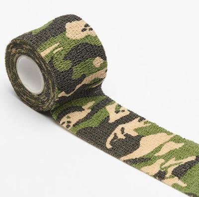 China Stealth Wargame Camouflage Camouflage Bandage Woodland Tape Self Adhesive Elastic Camping Bandage Warm Outdoor Hunting Shooting Bandage for sale