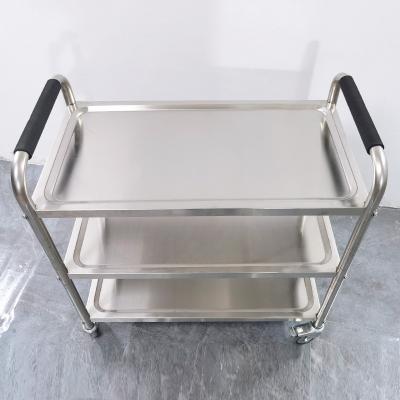 China Coffee Cart Three-Layer Stainless Steel Factory Customized Coffee Cart Hotel Bathroom Shelf Cart Coffee Cart Wholesale Customization for sale