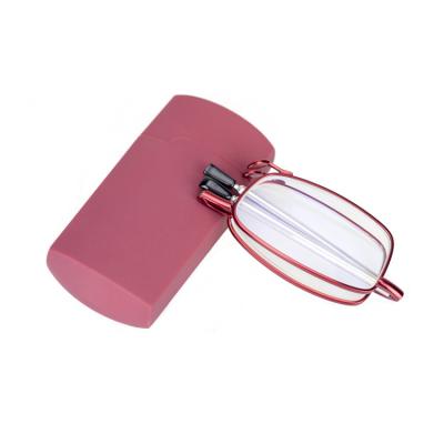 China 2021 Retractable Free Cases Anti-Blue-Ray Foldable Compact Reading Glasses Small Portable Metal Mini Folding Reading Glasses Retro 2022 for sale