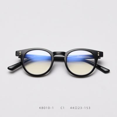 China 2021 classic retro fashion TR90 small frame around myopia blue light flat glass mirror glass anti-blue light frame for sale