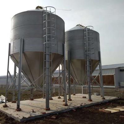 China Poultry Farm Chicken Poultry Farm Battery Fodder Broiler Equipment 10tons Feeding Silo For Layer Full Automatic Chicken Egg Feeding Conveying System for sale