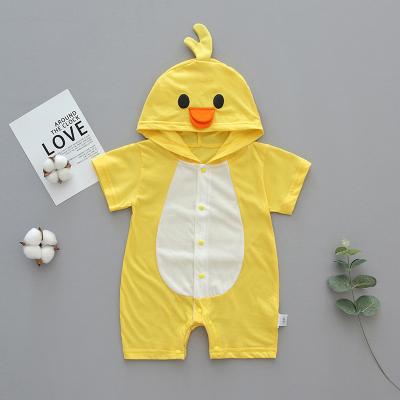 China New Cute Newborn 100% Cotton Baby Boy Girl Clothes Long Sleeve Cartoon Hooded Baby Romper Clothes Spring Summer Autumn Wear For Baby for sale