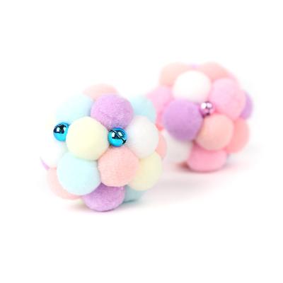 China Wholesale Funny Bell Plush Toy Manufacturer Plush Bouncy Ball For Pet Cat Exercise Toys for sale