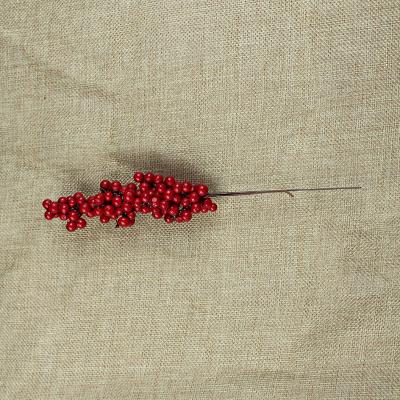 China Christmas Decro Wholesale Good Quality Red Decorative Mini Artificial Christmas Red Ball Berry Fruit Picks Fruit Tree Branch for sale