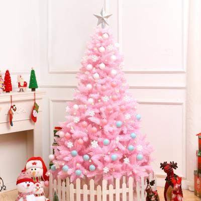 China PVC Wholesales High Quality Home Luxury To Decorate Dense PE Christmas Light Pink Tree At Store Windows 1.2/1.5/1.8M for sale