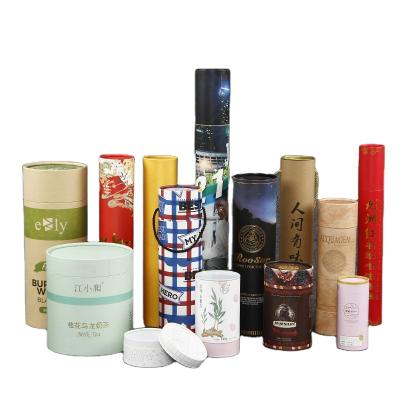 China Handmade Calligraphy and Painting Bronzing Tube Tea Food Grade Cylinder Wrapping Paper Tube for sale