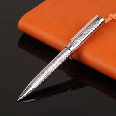 China Promotional Pen Metal Body Ballpoint Pens Luxury Silver Barrel Engraved Pen With Custom Logo for sale