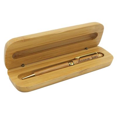 China Promotional Eco-Friendly Wooden Bamboo Custom Logo Pen Bamboo Ballpoint Pen Set With Box for sale