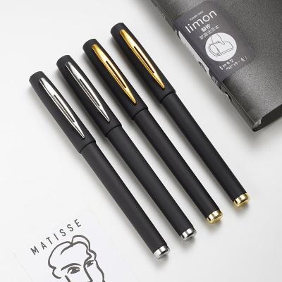 China Stationery Normal Promotion Custom Black Rubber Coated Gel Ink Plastic Pens With Logo Imprint Wholesales for sale