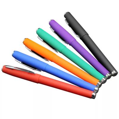 China Normal Popular Custom Logo Imprint Color Rubber Finished Gel Pen As Advertising Gifts for sale