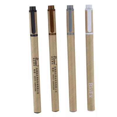 China Logo Promotion Recycle Kraft Paper Normal Eco Friendly Customized Gel Pen for sale