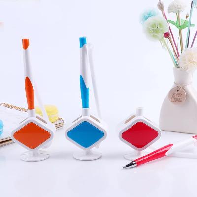 China Promotional Desk Pen Holder Bank Airport Counter Pen Gift Desk Ball Table Pen Custom Logo Text Printing for sale