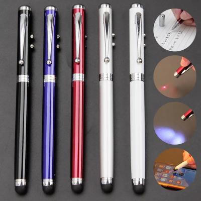 China Promotional Pen 4 in 1 Pen Multifunction LED Light Laser Indicator Stylus Touch Screen Metal Ballpoint Pen with Custom Logo for sale