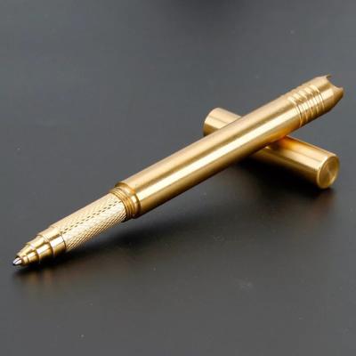 China Customized Logo Self Defense EDC Ball Pen Business Gift Smooth Writing Brass Tactical Pen Custom Logo Metal Signature for sale