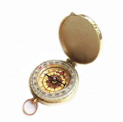 China Waterproof Outdoor Camping Hiking Luminous Survival Directional Professional Waterproof Portable Pocket Brass Compass for sale