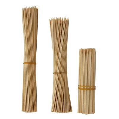 China Easily cleaned non-toxic machine use bamboo skewer / soft outdoor grade CIQ certification contact food stick for sale