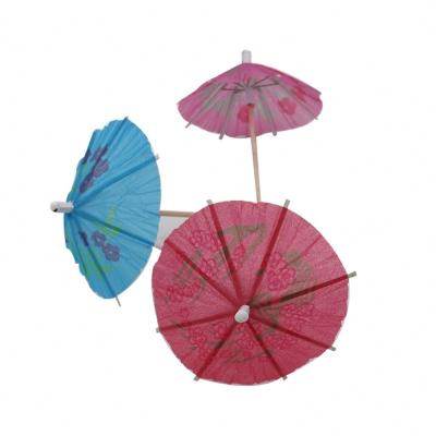 China Christmas Decoration Birch Wood Umbrella Disposable High Level Toothpick 10cm Parasol Picks for sale