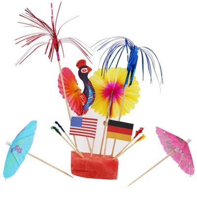 China Disposable Disposable Wooden Picks Party Decorative Picks for sale