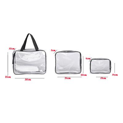 China Recyclable Fashion Ladies Travel Bags Clear PVC Waterproof Makeup Bag Transparent Cosmetic Bag for sale