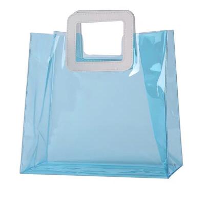 China 2020 Fashions Recyclable Transparent PVC Shopping Bag PVC Gift Bags With Handle for sale