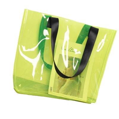 China FS Dynertek Tote Bag Wholesale Clear PVC Recyclable Custom Plastic Shopping Bag for sale