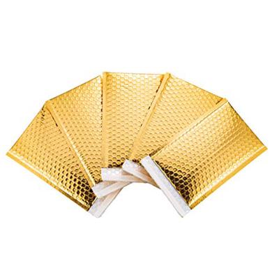 China Shockproof/Waterproof/Lightweight Aluminum Foil Gold Poly Bubble Padded Mailing Mailing Bags for sale