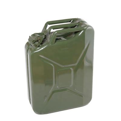 China 20 Liter Petrol Stainless Steel Military Metallic Gasoline Jerry Can for sale