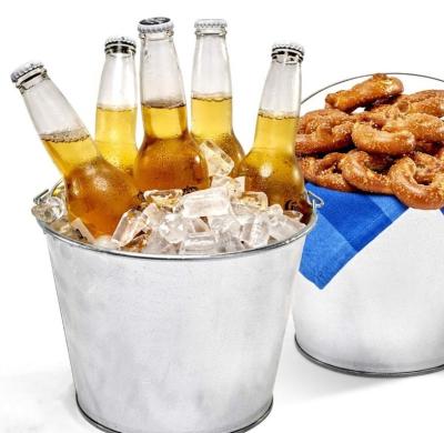 China Sustainable Galvanized Metal Ice Bucket Pails For Beer, Drinks, And Party Decorations for sale