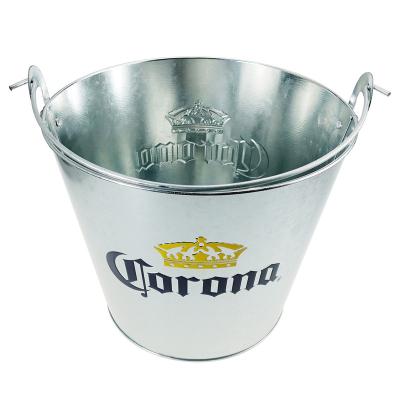 China Viable Custom Logo Galvanized Iron Beer Ice Bucket For Sale for sale