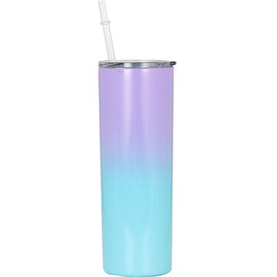 China Sublimation Slim Double Walled Slim Stainless Steel Straight Coffee Water Tumbler 20oz for Wine and Hot Drinks for sale