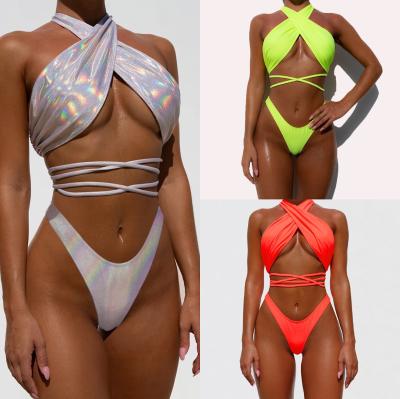 China 2022 Breathable New Teens Ready To Ship Swimwear Maillot Bain Model Bikini Tipis Solid Colored Cute Teenager Bikini for sale