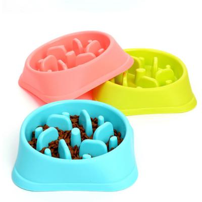 China Sustainable Plastic Water Bowl Slow Dog Food Bowl Dog Feeding Bowl for sale