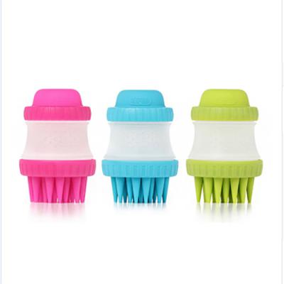 China Soft Squeezable Dog Massager Sustainable Shower Wash Soap Bubble Bathing Tool Silicone Pet Hair Brush for sale