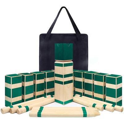 China Wooden Educational Toys Outdoor Wooden Kubb Game Set With Bag Kids Yard Games for sale