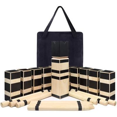 China Wooden Educational Toys Customized Super Wooden Play Made Kubb Set With Carry Bag For Backyard Play for sale