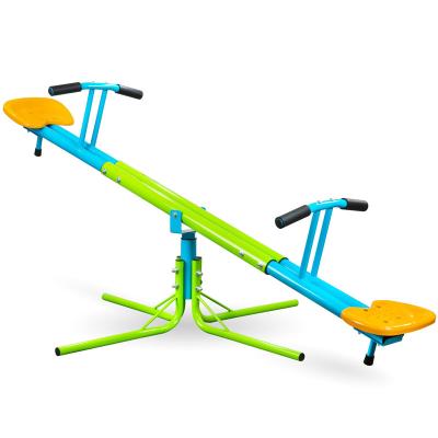 China Heavy Duty Metal 360 Kids Garden Playground Metal Seesaw Swivel Toddler Seesaw for sale