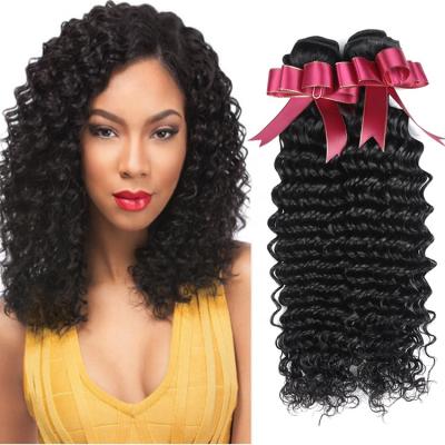 China Best Quality 100% Deep Wave 10A Cuticle Aligned Virgin Brazilian Remy Hair 3 Bundles Deep Wave Hair Extensions for sale