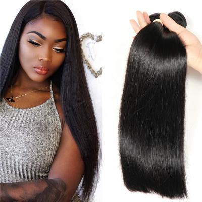 China Natural Black Straight Wave Human Hair 100% High Quality Brazilian Silky Straight Virgin Hair Extensions Set 3 Bundles for sale