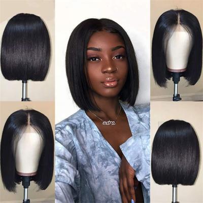 China Brazilian Silky Straight Wave Hair Wigs For Women Color 4x4 13x4 Straight Human Hair Bob Wigs Lace Front Wigs for sale