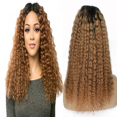 China Hot Selling Brazilian Swiss Water Wave 100% Lace Front Human Hair Transparent Remy Hair Water Wave Curly Wigs For Black Women for sale