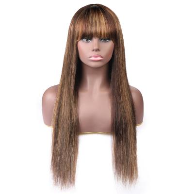 China Silky Straight Remy Brazilian Hair With Dark Brown Swiss Color Long Straight 100% Wave Vendor Piano Lace Up Hair Machine Made Wig for sale