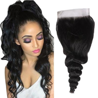 China Silky Straight 4x4 Cuticle Aligned 5x5 13x4 HD Transparent Frontal Wave Factory Supplier Lace Up Closure 100% Raw Hair Closure for sale