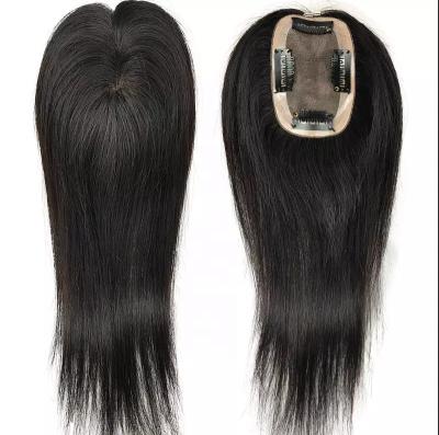 China Basic European Raw Unprocessed Silk Women's Hair Virgin Hair Color Black Hair Topper For Women for sale