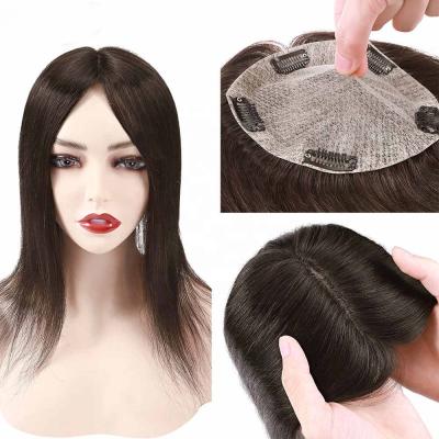 China Unprocessed Brazilian Virgin Hair Cuticle Aligned Human Hair Silk Base Natural Black Hairpiece For Women for sale