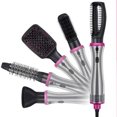 China Ionic 5 in 1 Salon One Step Hair Dryer Straightening Comb Hair Brush Straightener Hot Air Styler Electric Blow Dryer Brush for sale