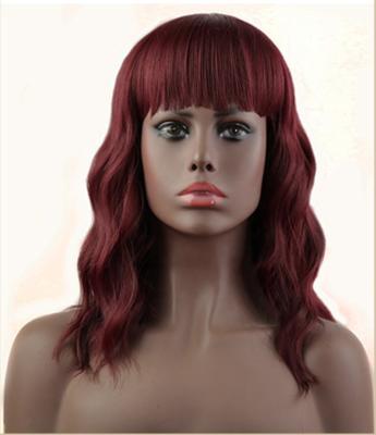 China Cheap Wholesale Cheap 118# Natural Color Women's Short Medium Frontal Body Wave Body Wave Synthetic Lace Hair Wigs Rose Red Hair Wig For for sale