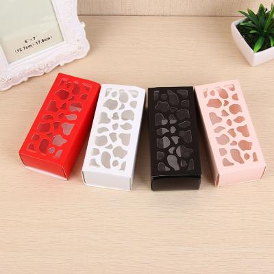 China Recyclable Custom Food Macaron Packing Box Hollowed Out Chocolate Cookies Pastry Box Cake Candy Paper Boxes for sale